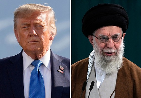 トランプ氏（左）、ハメネイ師（右）