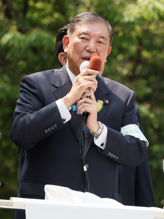 ３日、参議院選挙運動が始まり、応援演説をする石破茂首相　［ＥＰＡ・時事通信＝聯合ニュース］
