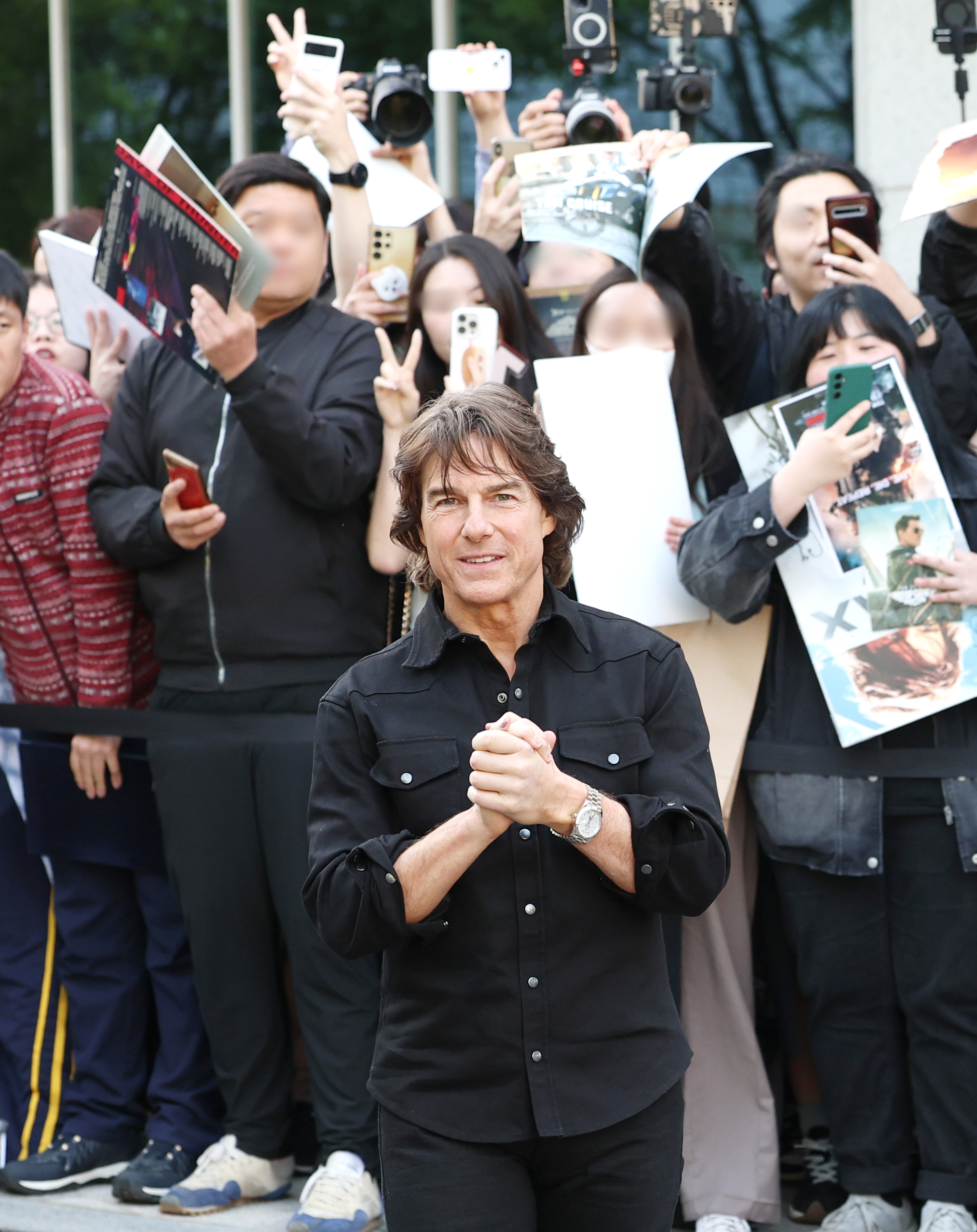 映画広報のために来韓した俳優トム・クルーズ。［写真　ニュース１］