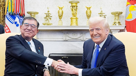 2月に米ワシントンを訪問した石破茂首相とトランプ大統領 ［AP＝聯合ニュース］