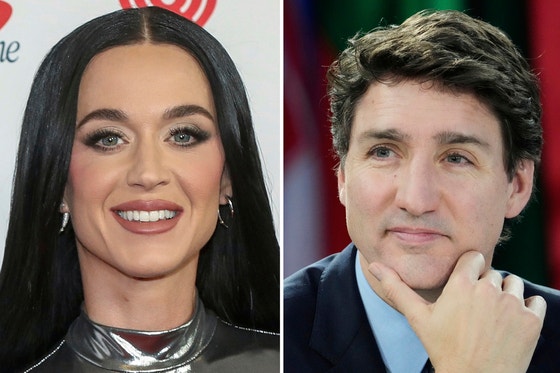 米国ポップスターのケイティ・ペリー（左）とカナダのジャスティン・トルドー前首相。［写真 AP＝聯合ニュース］