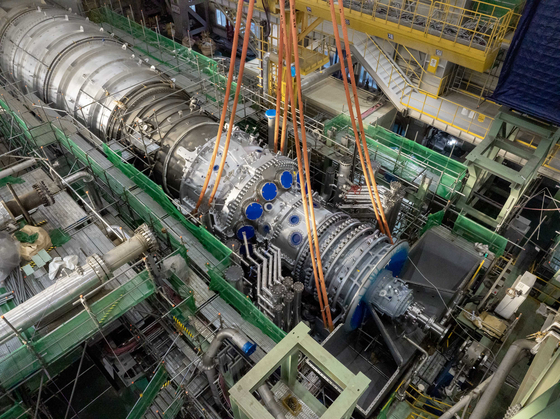   斗山（トゥサン）エナビリティが開発して製作した380メガワット（MW）級ガスタービン製品。［写真 斗山エナビリティ］