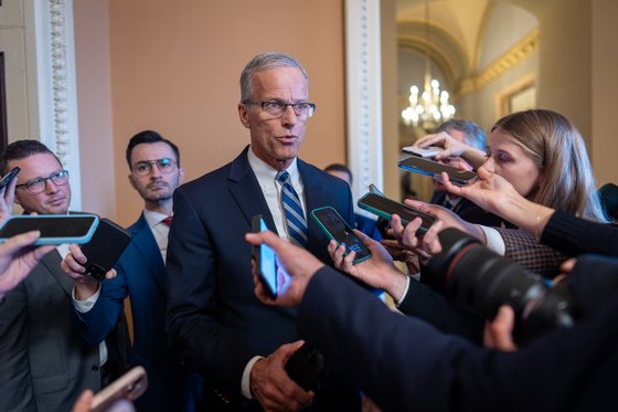 民主党のシャットダウン解除案に対する立場を表明するジョン・スーン共和党上院院内総務。AP＝聯合ニュース
