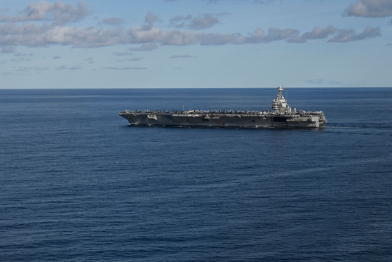 米空母「ジェラルド・フォード」。米海軍は11日（現地時間）、空母打撃群がベネズエラ近隣のカリブ海に進入したと明らかにした。 ［AFP＝聯合ニュース］