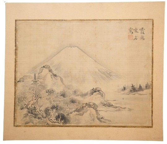 〔作品名：富士山真景山水画／サイズ：48cm × 37.2cm（約20号）〕