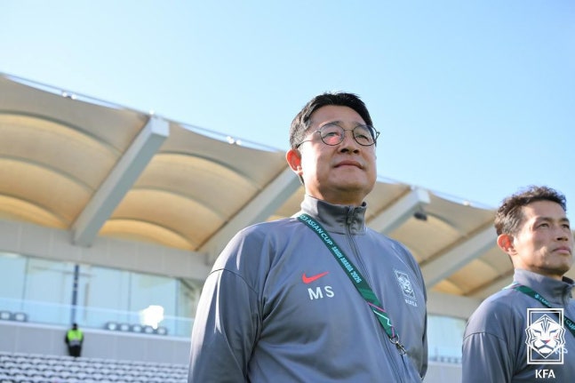 イランとの第1戦で0－0で引き分けたU－23韓国代表の李敏成（イ・ミンソン）監督 ［写真 大韓サッカー協会］