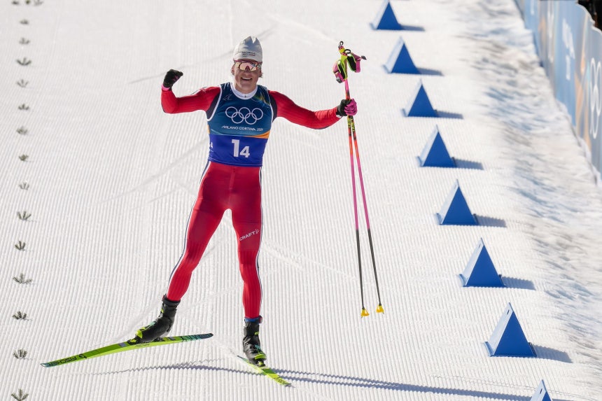 ノルウェーのクロスカントリー選手、ヨハンネスヘスフロト・クレボ。AP＝聯合ニュース   