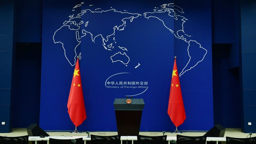 中国外交部会見室。［写真 中国外交部ホームページ］