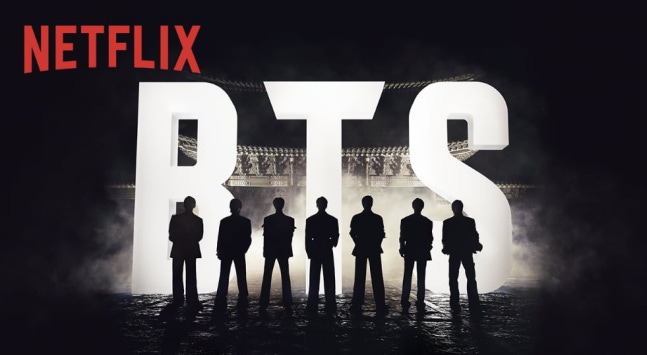 グループBTS（防弾少年団）のカムバックライブ『BTS THE COMEBACK LIVE ｜ ARIRANG』のティーザーポスター。［写真 Netflix］
