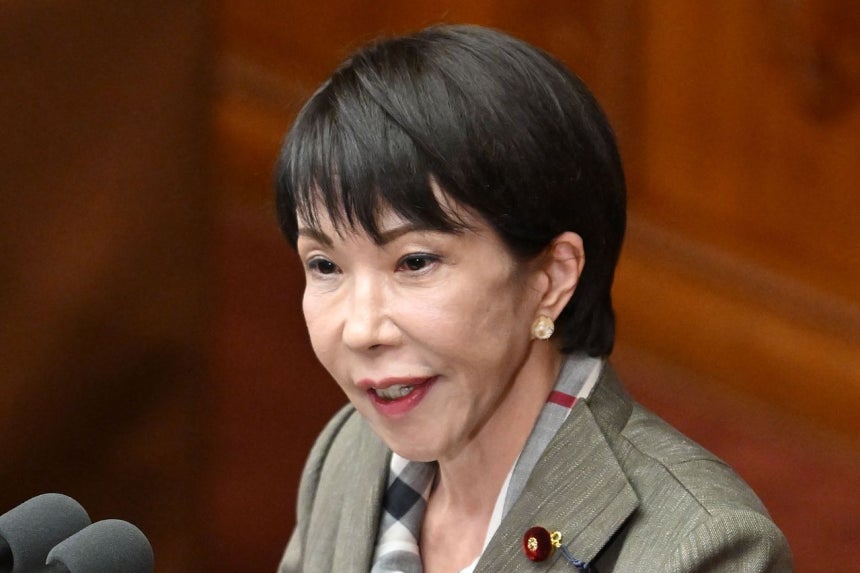 先月25日、参議院に出席して野党議員の質問に答える高市早苗首相 ［AFP＝聯合ニュース］