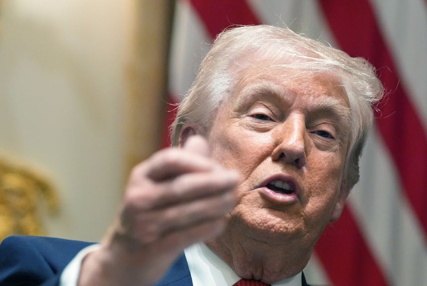 26日、ワシントンD．C．のホワイトハウスで開かれた閣僚会議でドナルド・トランプ米大統領が発言している。AP＝聯合ニュース