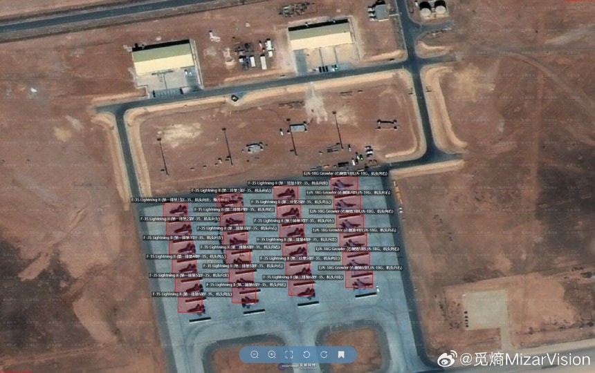 ミザールビジョンが撮影したヨルダンのムワファク・アル・サルティ空軍基地の米軍航空機 X／＠TheNavroopSingh