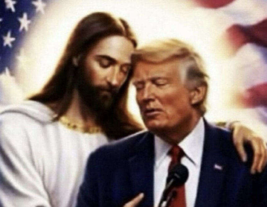 ドナルド・トランプ米国大統領がトゥルース・ソーシャルに投稿した画像。［SNS キャプチャー］