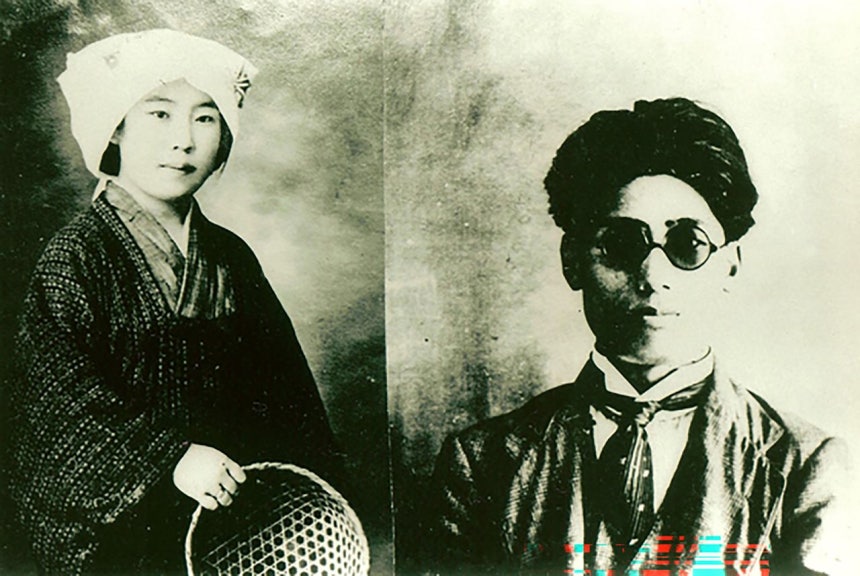 金子文子（左）と朴烈（パク・ヨル）義士。［写真 朴烈義士記念館］