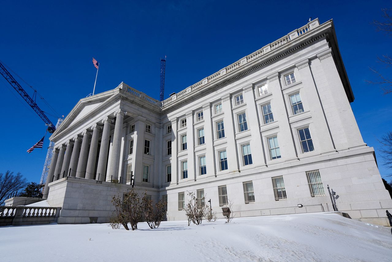 米ワシントンDCの財務省。［写真 ロイター＝聯合ニュース］