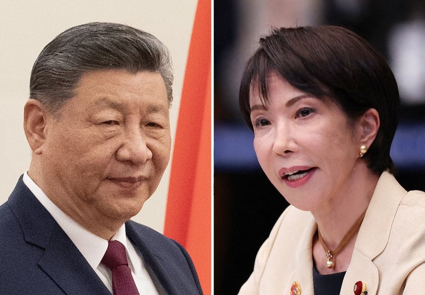 中国の習近平国家主席と日本の高市早苗首相。［写真　中央フォト］