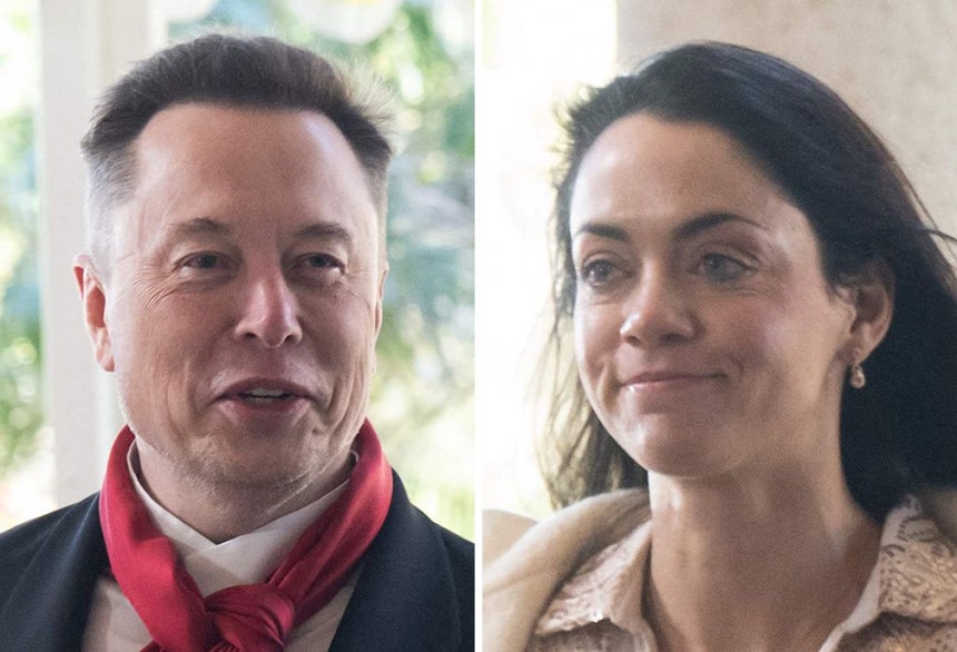 テスラ（Tesla）のイーロン・マスク最高経営責任者（CEO、左）とシボン・ジリス氏（右）。