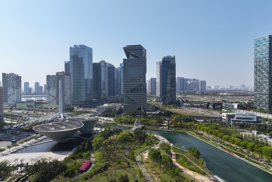 仁川・松島（ソンド）国際都市の全景。［写真 仁川経済自由区域庁］